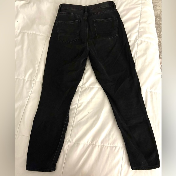 American Eagle Ripped Mom Jeans - High Rise - Black - Picture 2 of 5